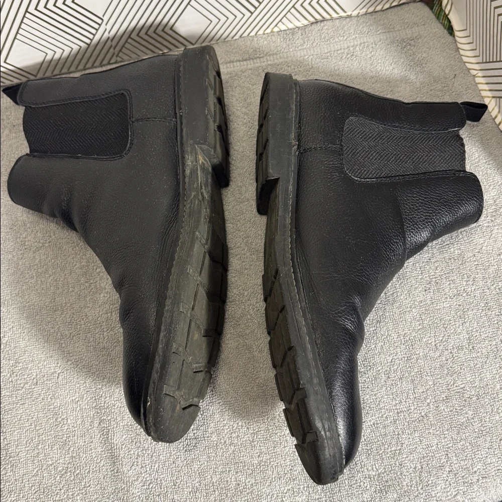 Abound boots Black Leather Ankle Boots men’s size‎ 9 leather upper slip on